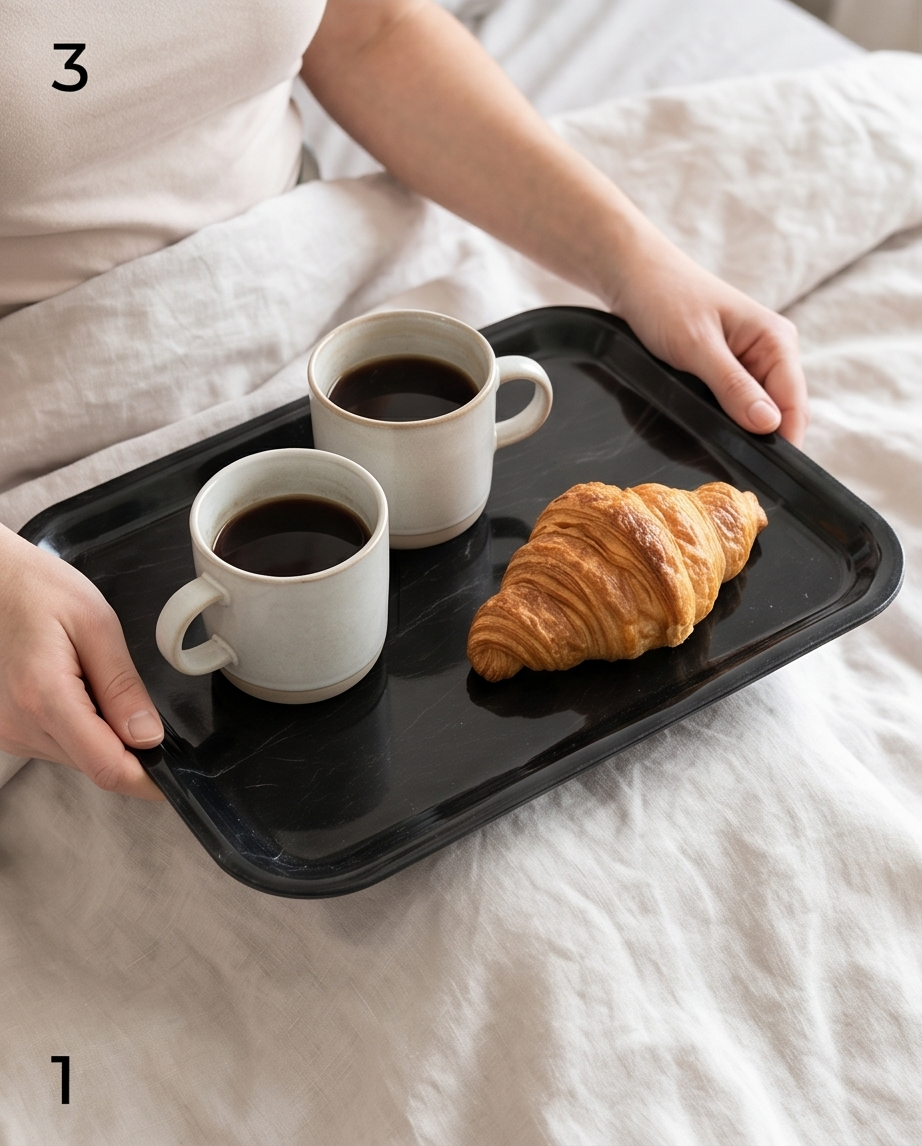 Serviertablett Schwarz Marmoriert – 32 x 23 cm | Marmor-Look