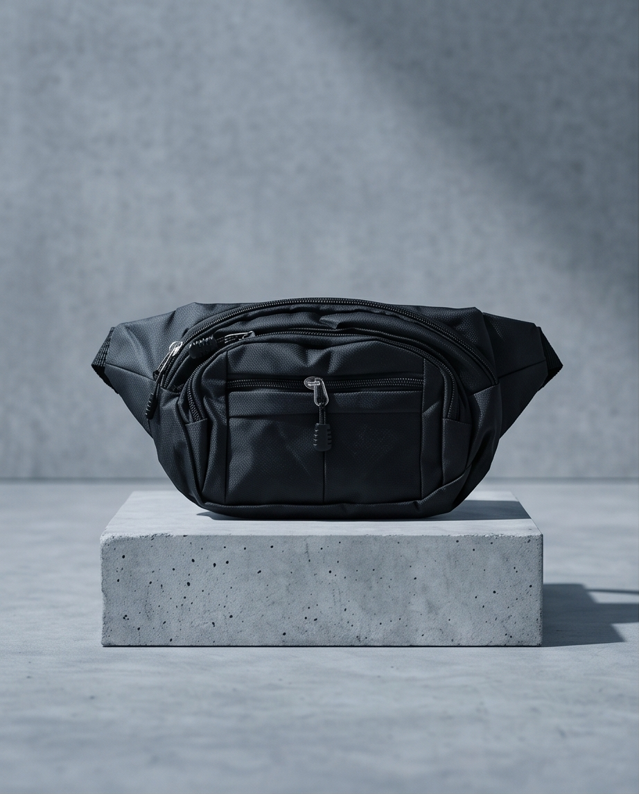 Bauchtasche / Gürteltasche schwarz | All-Black Utility | Unisex