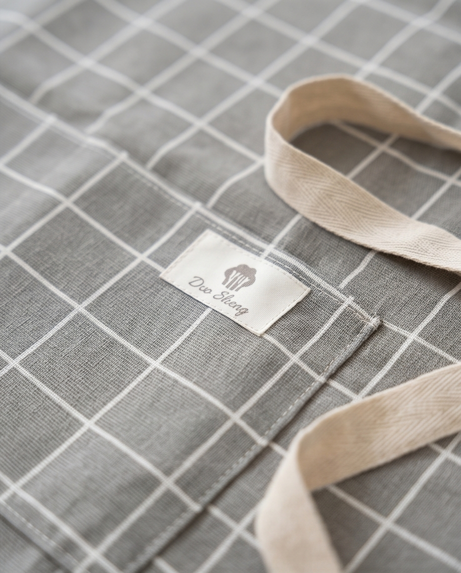 Küchenschürze Grau-Weiß-Karo | Baumwolle | Kochschürze