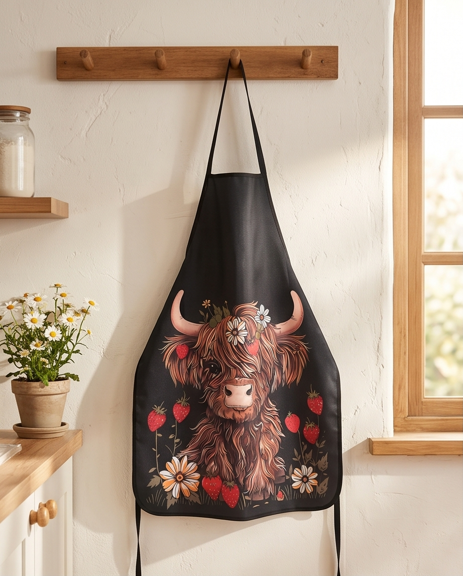Küchenschürze Highland-Kuh (Highland-Cow) | Kochschürze | Polyester