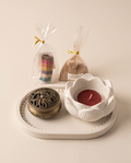 Handmade Geschenk-Set Dufterlebnis – Lotusblüte, Räucherwolken & Teelicht