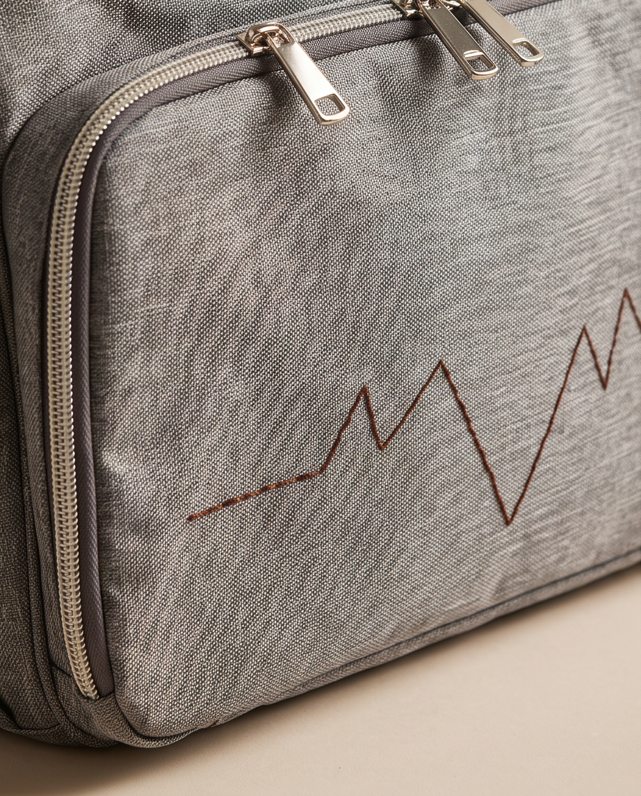 2nd Hand | fillikid Wickeltasche Grau Melange – Viel Stauraum – Moderner Herzschlag-Look Top