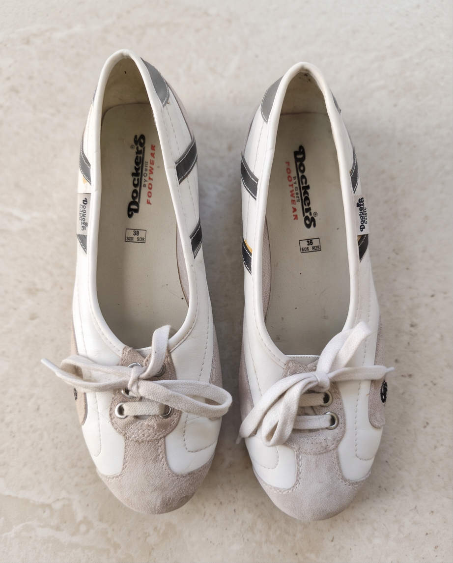 2nd Hand | Dockers by Gerli Sneaker-Pumps Weiß/Grau/Silber – Gr. 38 – Sportliche Ballerinas Top