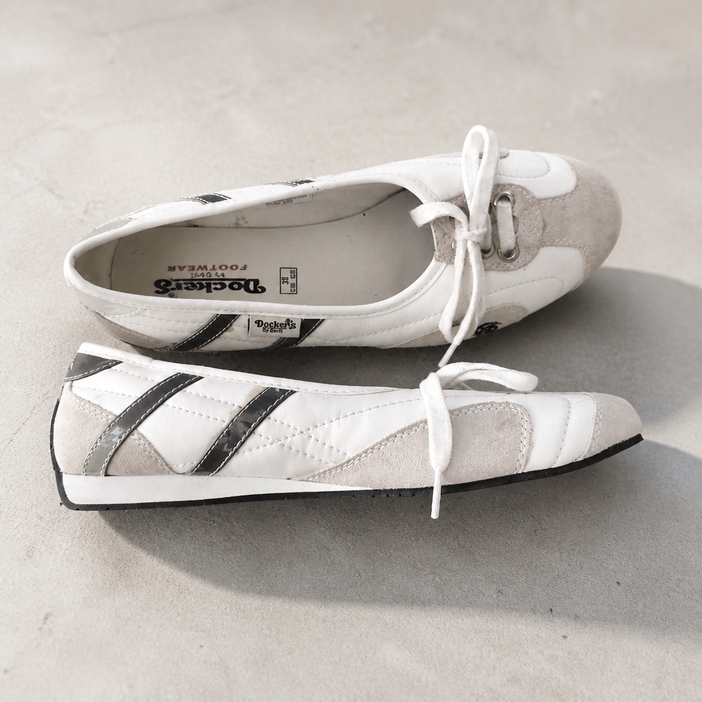 2nd Hand | Dockers by Gerli Sneaker-Pumps Weiß/Grau/Silber – Gr. 38 – Sportliche Ballerinas Top