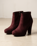 2nd Hand | s.Oliver Stiefeletten / Ankle Boots Bordeauxrot – Gr. 40 – Samtige Wildleder-Optik