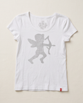 2nd Hand | edc by Esprit T-Shirt Weiß – Gr. XL – Silberner Amor/Cupido Print