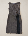 2nd Hand | Promod Kleid / Etuikleid Gr. 40 – Schwarz/Beige gemustert – Elegante Raffung