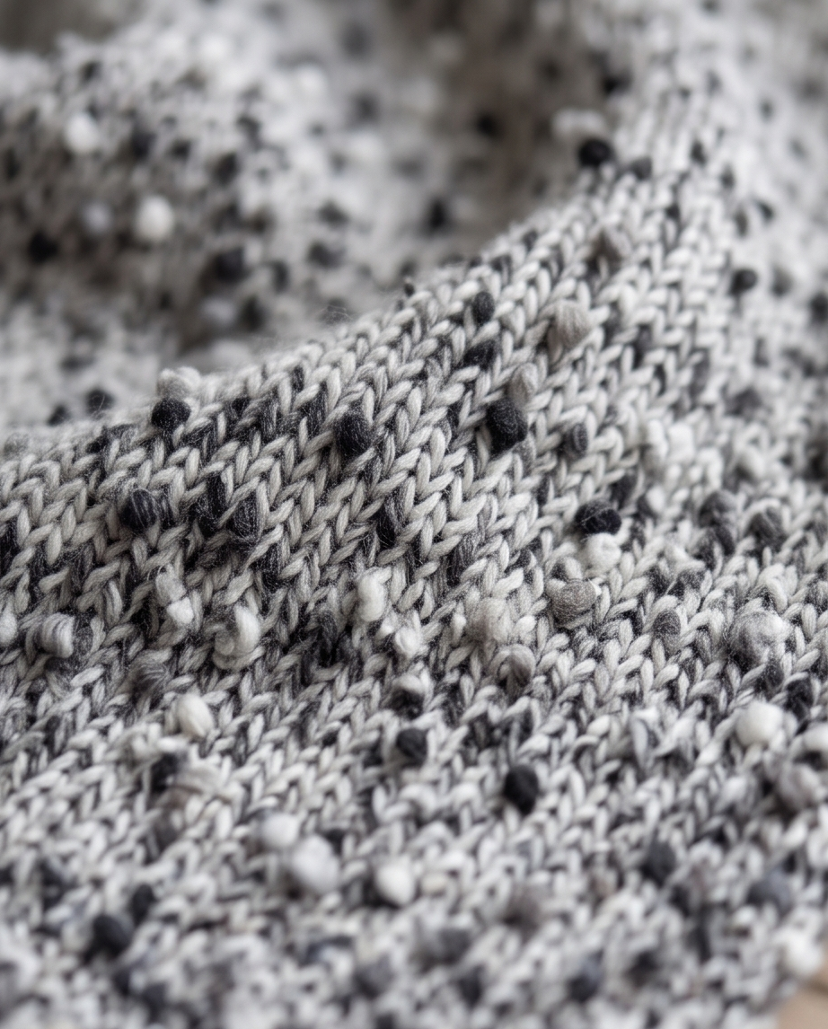 2nd Hand | Bouclé Dreiecktuch 140x40cm – Strukturierter Strickschal / Halstuch mit Noppen