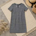 Esmara Damen Kleid Schwarz-Weiß Gr. 38 – Kurzarm Etuikleid / Sommerkleid mit Muster (Neu mit Etikett)