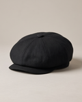 Beechfield Heritage Baker Boy Cap – Klassische Schiebermütze mit Fischgrätmuster (Schwarz) – Neu mit Etikett