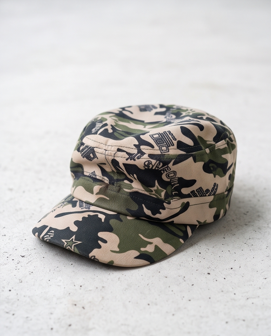 Camouflage Army Cap im Streetwear-Design – Military Mütze mit Print (Tarnfarben) – Unisex Neu