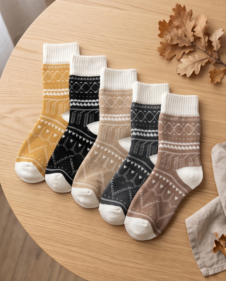 Kuschelige Damen Wintersocken im Nordic-Look – Extra warm & elastisch, Gr. 36-40
