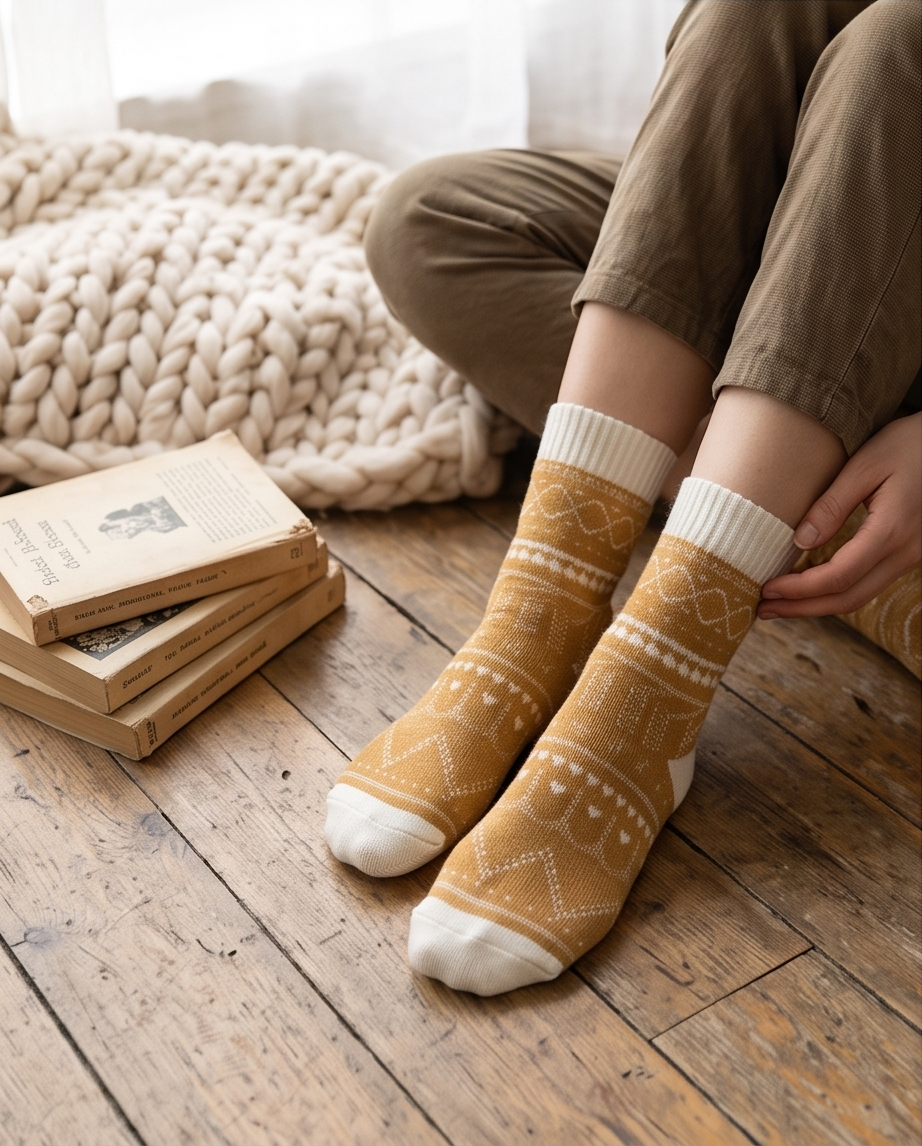 Kuschelige Damen Wintersocken im Nordic-Look – Extra warm & elastisch, Gr. 36-40