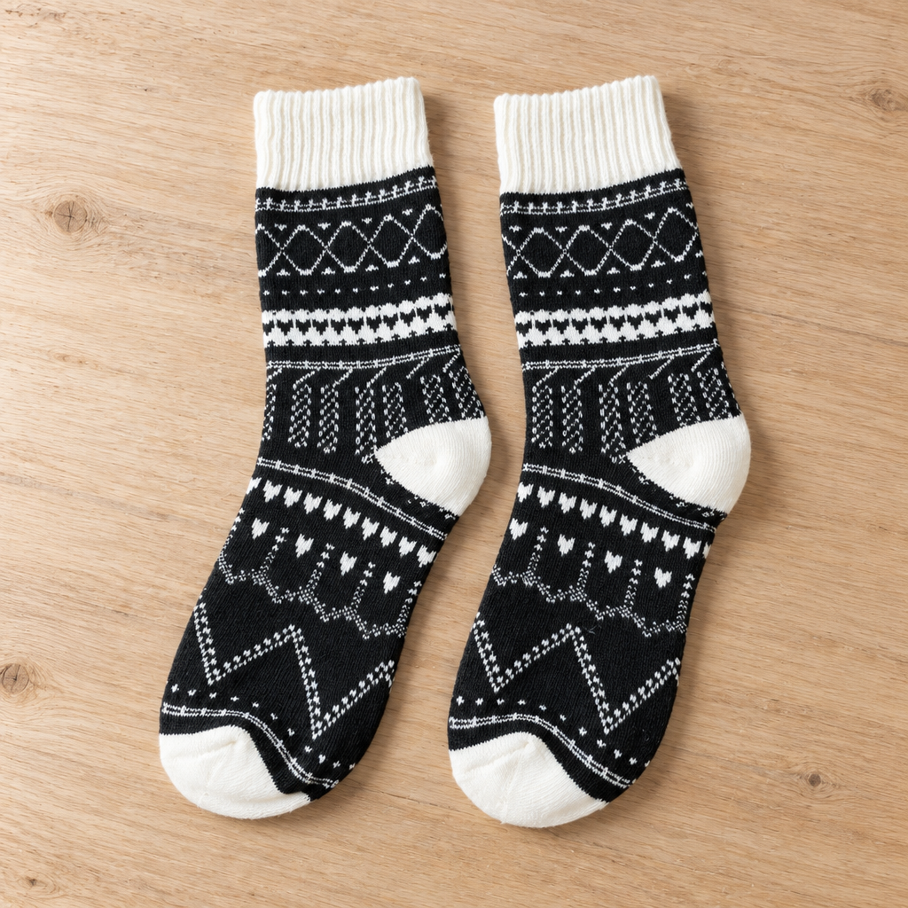 Kuschelige Damen Wintersocken im Nordic-Look – Extra warm & elastisch, Gr. 36-40