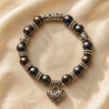 Handmade | Perlenarmband mit Herz-Anhänger - handgefertigt