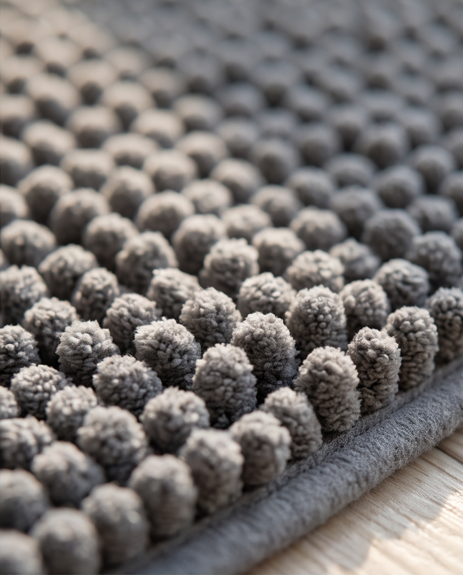 Premium Badmatte Chenille | Farbe anthrazit - Luxus fürs Badezimmer