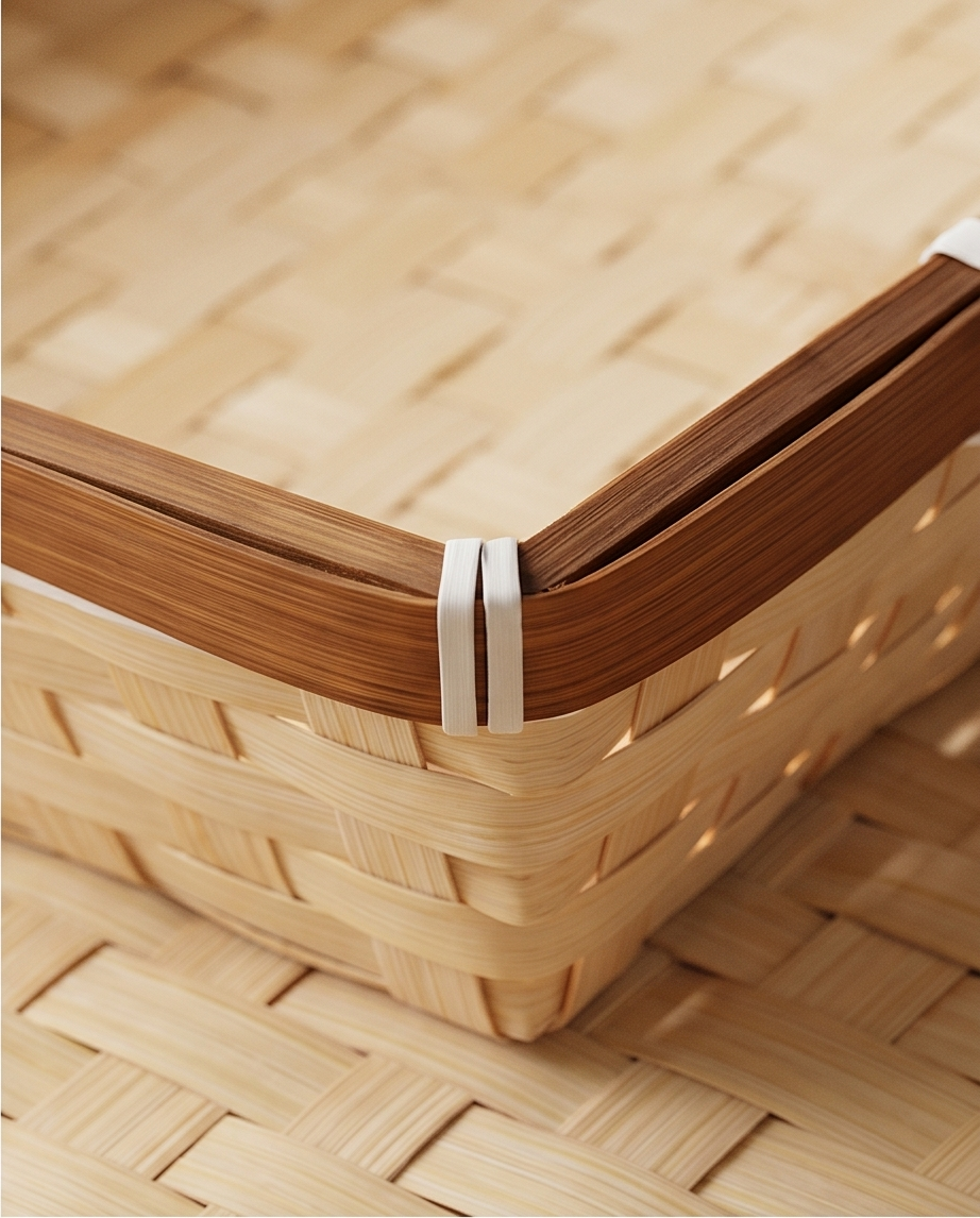 Bambus-Korb rechteckig – Geschenkkorb 32 x 24 x 7 cm