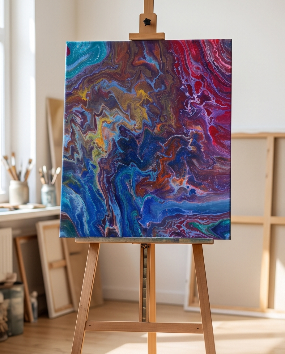 Handmade | Acryl-Gemälde "Cosmic Flow" auf Leinwand - reine Handarbeit