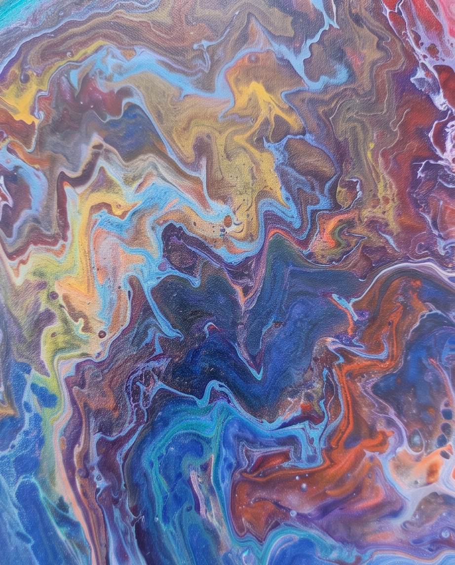 Handmade | Acryl-Gemälde "Cosmic Flow" auf Leinwand - reine Handarbeit