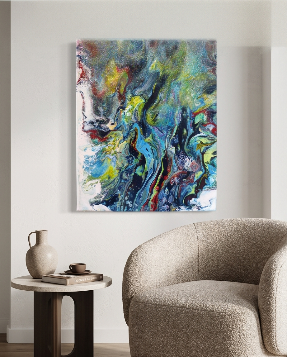 Handmade | Acryl-Gemälde "Ocean Nebula" auf Leinwand - reine Handarbeit