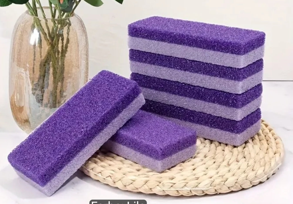 Fußpeeling Bimsstein lila – Hornhautentferner & Peeling für müde Füße (12x5 cm)