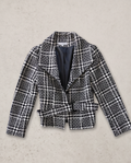 2nd Hand | Bouclé-Blazer schwarz-weiß Größe 38, un deux trois