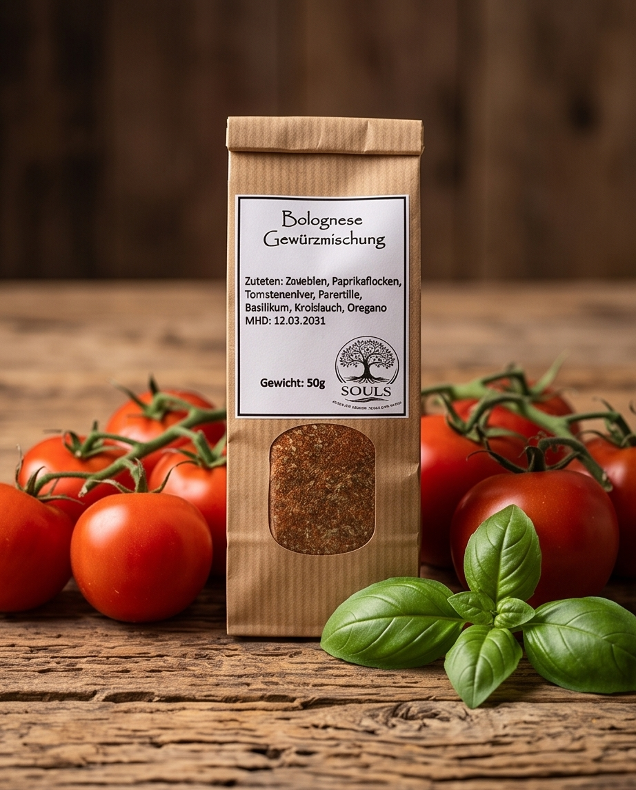 Bolognese Gewürzmischung 50 g – Ohne Geschmacksverstärker, Zucker & Salz