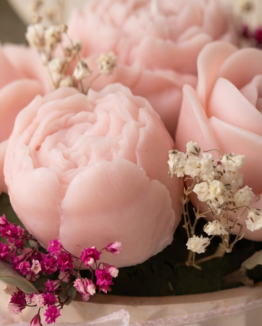 Handmade - Duftwachs-Blumen-Bouquet 'Rosa' – Blumen, die niemals welken | Deko