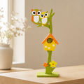 2nd Hand | Großer Holz-Dekoaufsteller Eulen & Vogelhaus – Höhe 60 cm – Frühlingsdeko