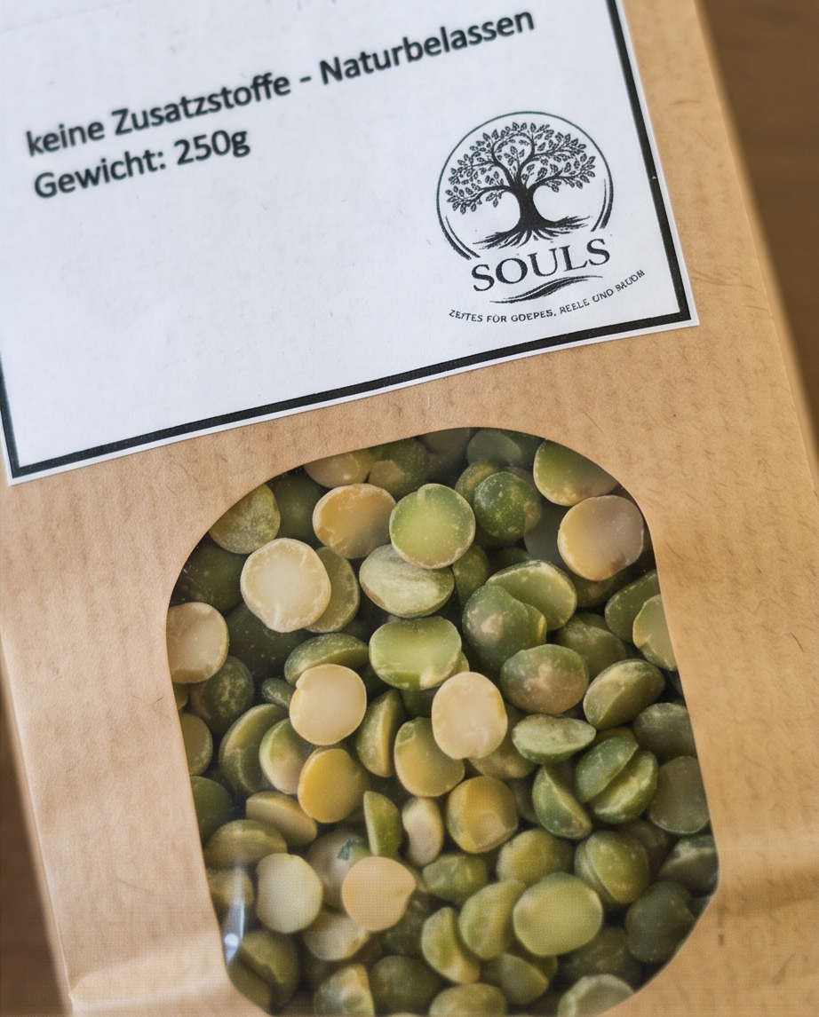 Halbe geschälte grüne Erbsen (getrocknet) - 250 g