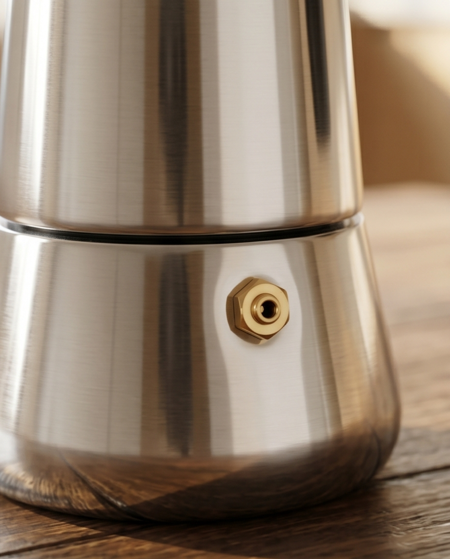 Espressokocher aus Edelstahl – Herdkocher für 4 Tassen Espresso (200 ml)
