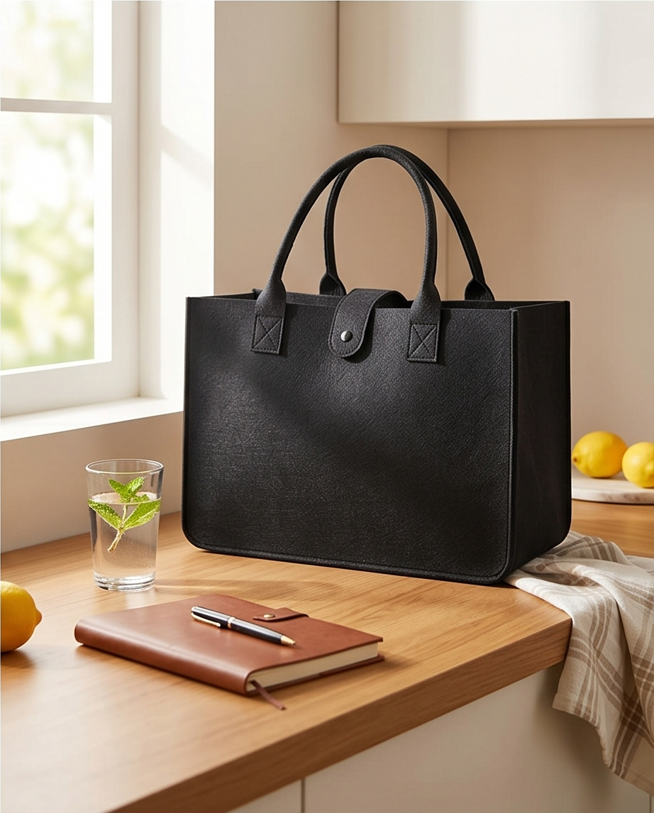 Filztasche Premium | schwarz | Shopper oder Allzweck