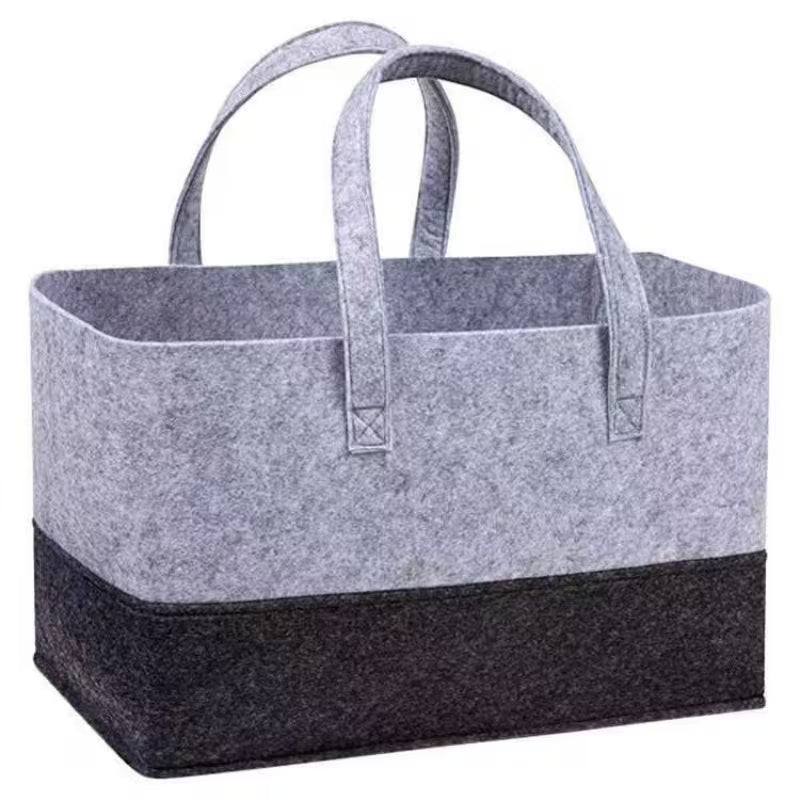 Filztasche Premium | grau-schwarz | Shopper oder Kaminkorb