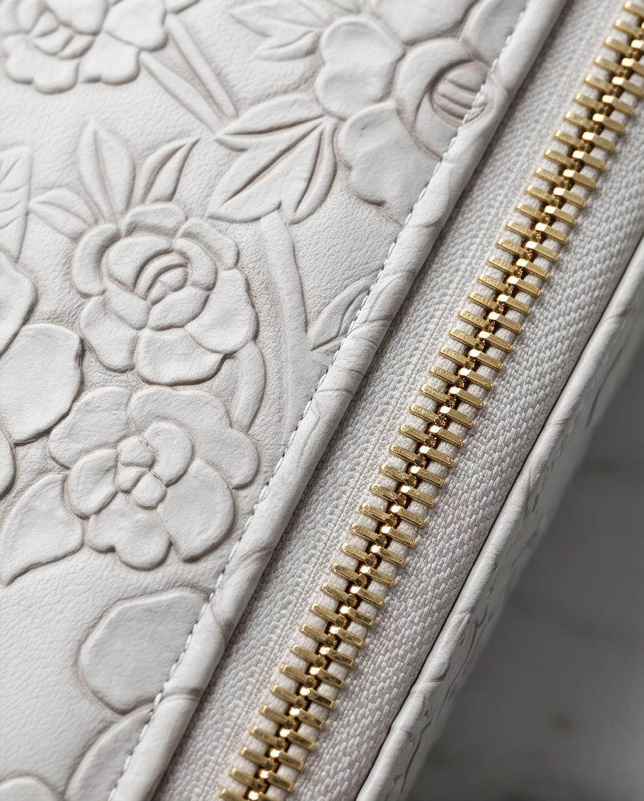 Geldbeutel Damen – Blumenmuster Grau | PU-Leder mit Handschlaufe