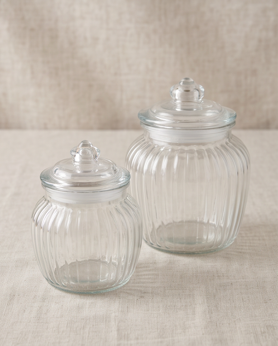 2er Set Vintage-Aufbewahrungsgläser | Nostalgie für Zuhause