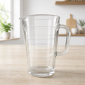 2nd Hand | klassischer Glaskrug - Wasserkaraffe mit Rillen – Höhe 19 cm
