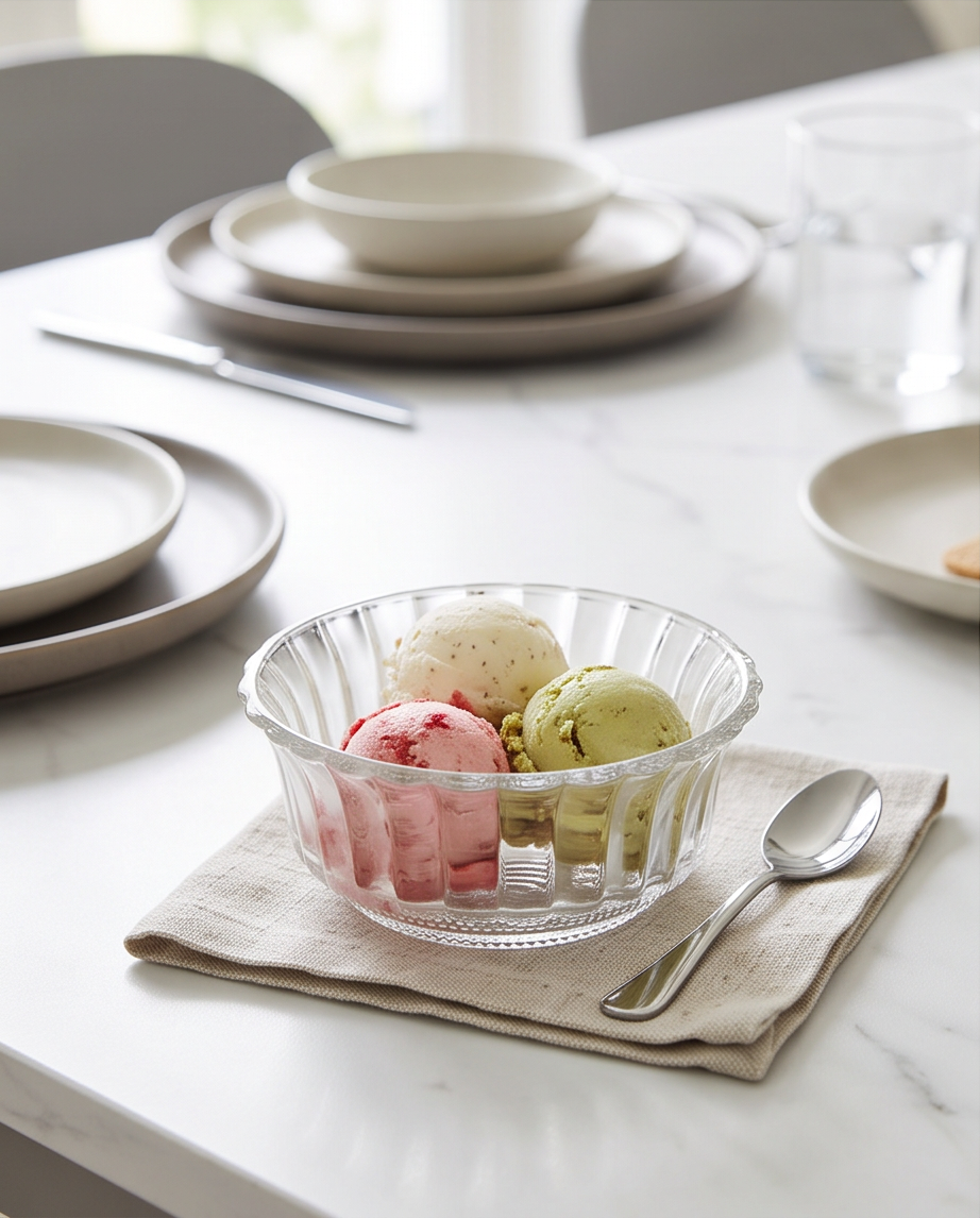 Glasschale - stilvoll und elegant | Dessert-Schale oder Seifenschale