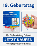 Folat Hängedekoration Zahl 19 Holographisch – Deckenhänger Geburtstag (2 Stück)