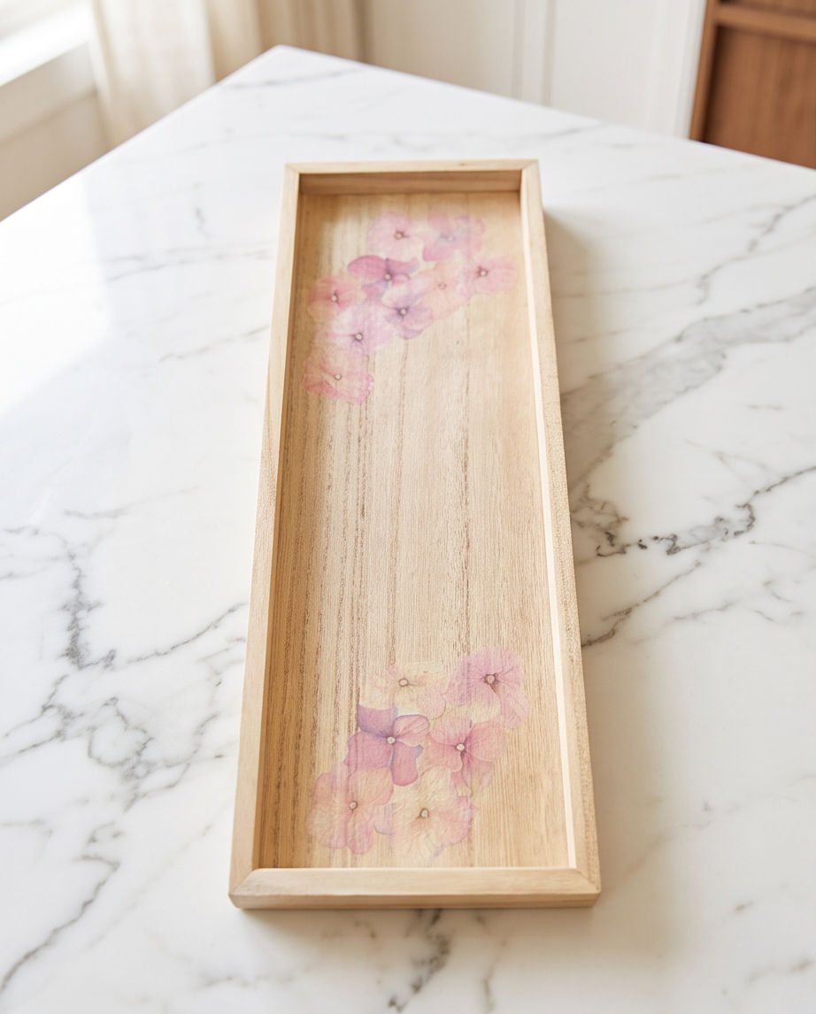 Handmade - Holztablett | Holzunterlage mit Decoupage