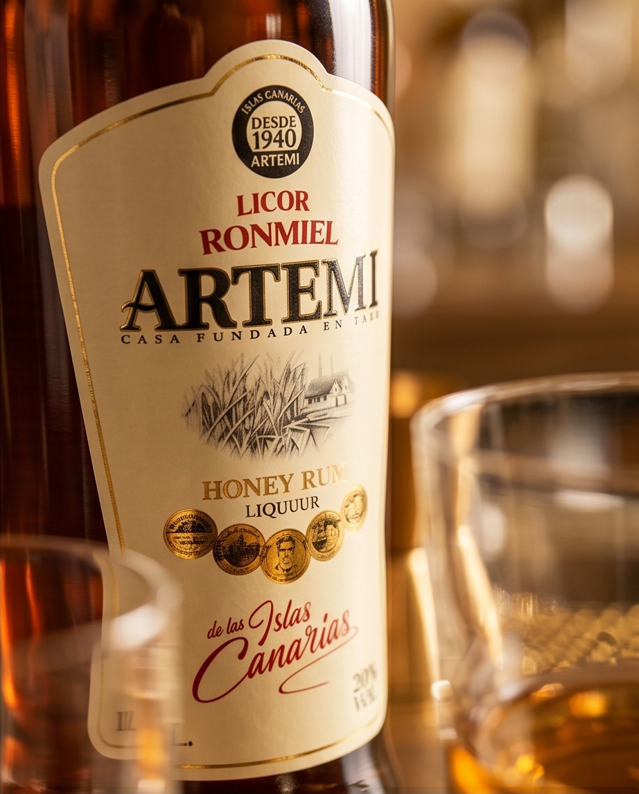 Ron Miel Artemi - spanischer Honiglikör 1 Liter | Honigrum | Kanaren