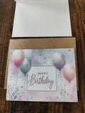 Geburtstags-Karte - Happy Birthday | Luftballon Motiv mit Umschlag
