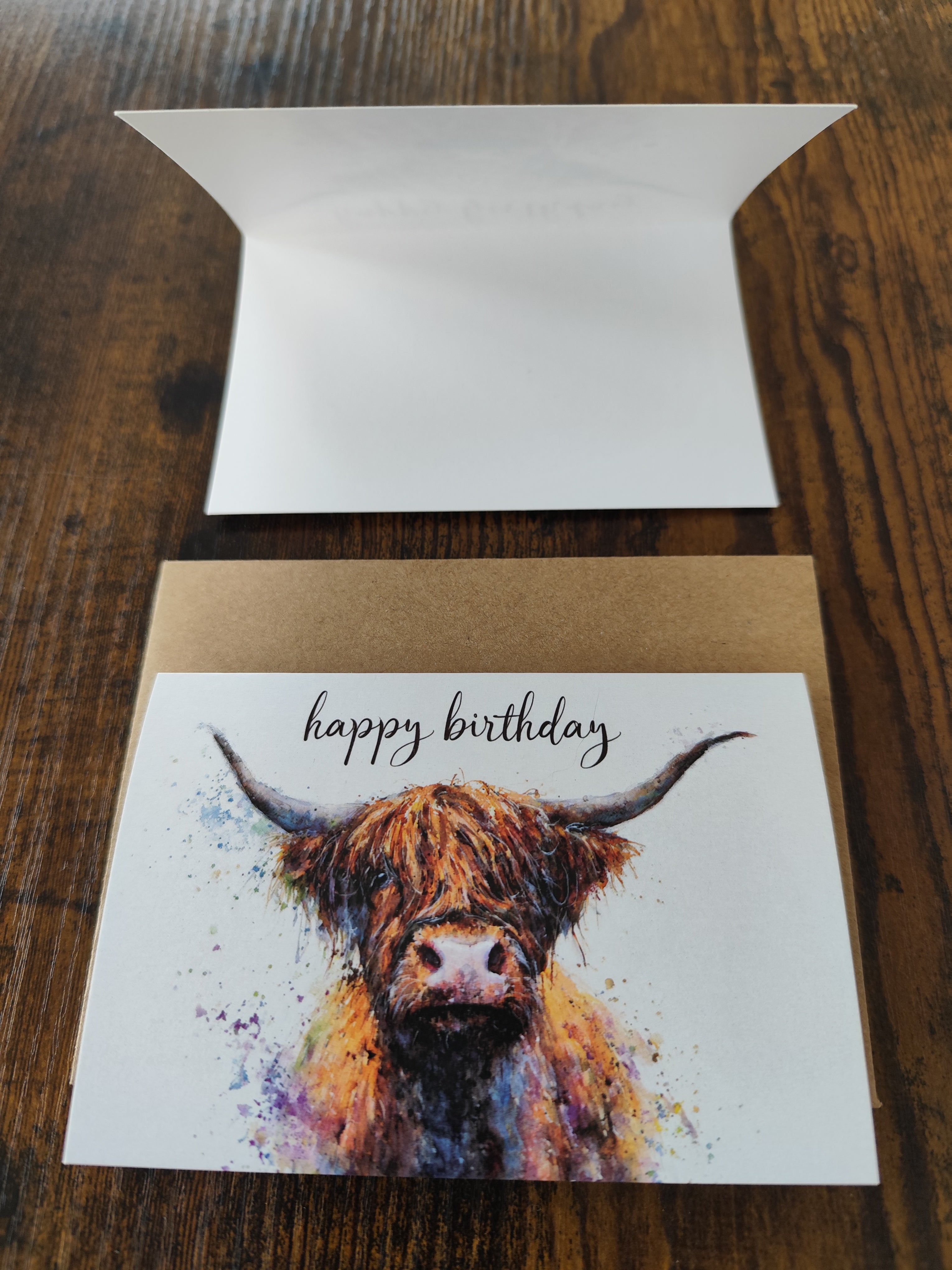Geburtstags-Karte | Happy Birthday Card - mit Umschlag | Highland Kuh