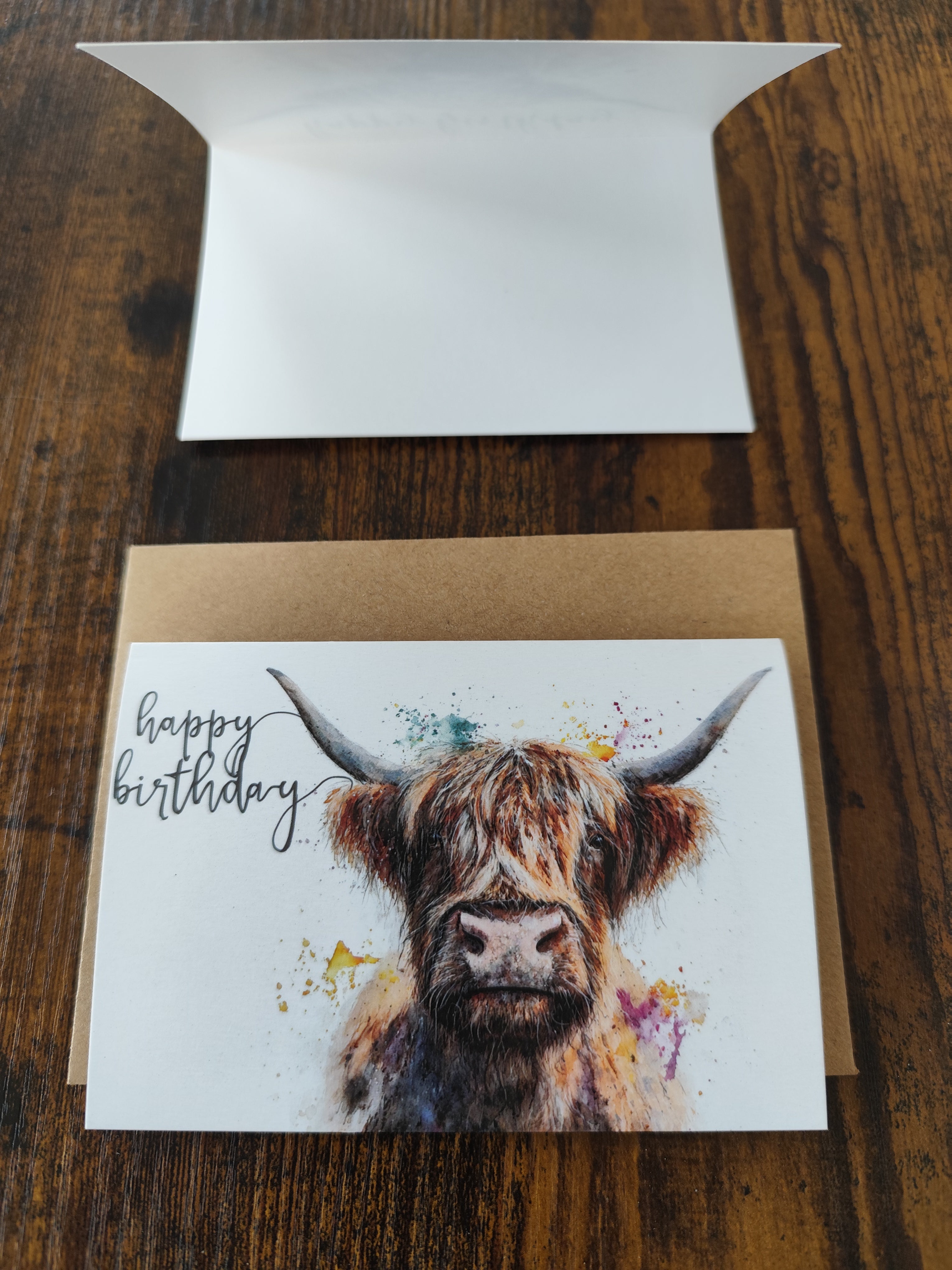 Geburtstags-Karte | Happy Birthday Card - mit Umschlag | Highland Kuh
