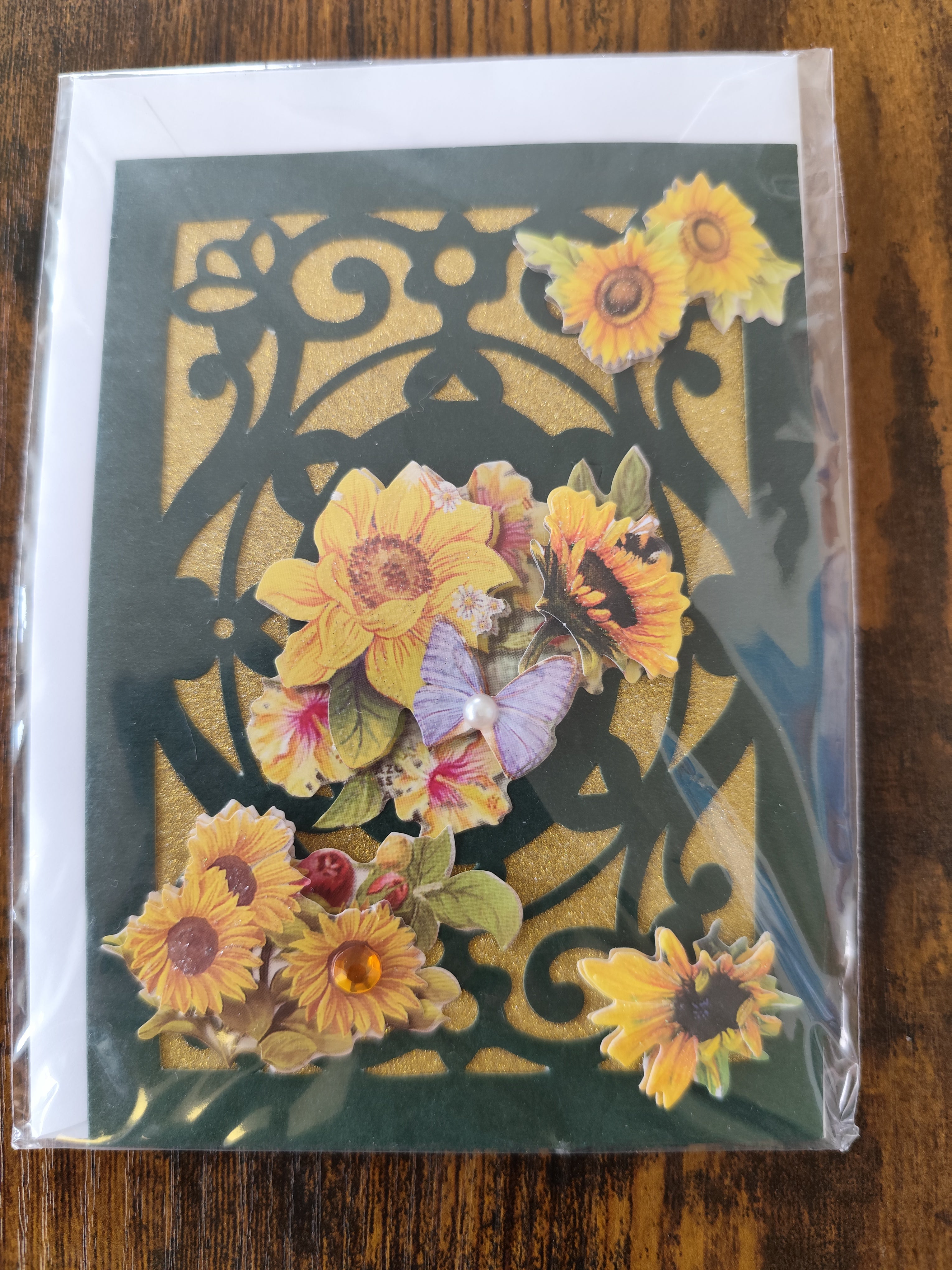3D-Geburtstagskarte Blumen - Klappkarte mit Umschlag