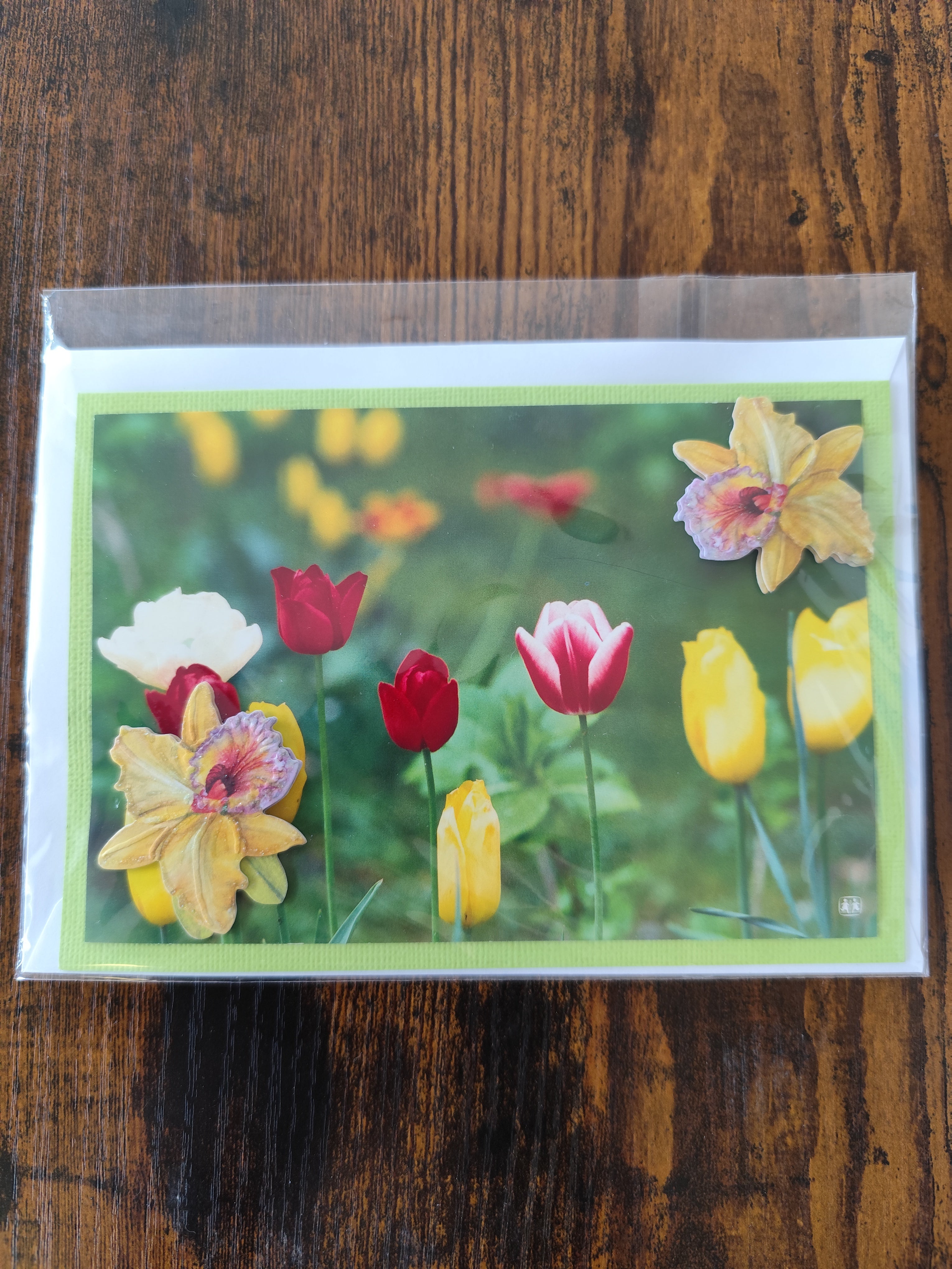 3D-Gruß- oder Geschenk-Karte Blumen - Klappkarte