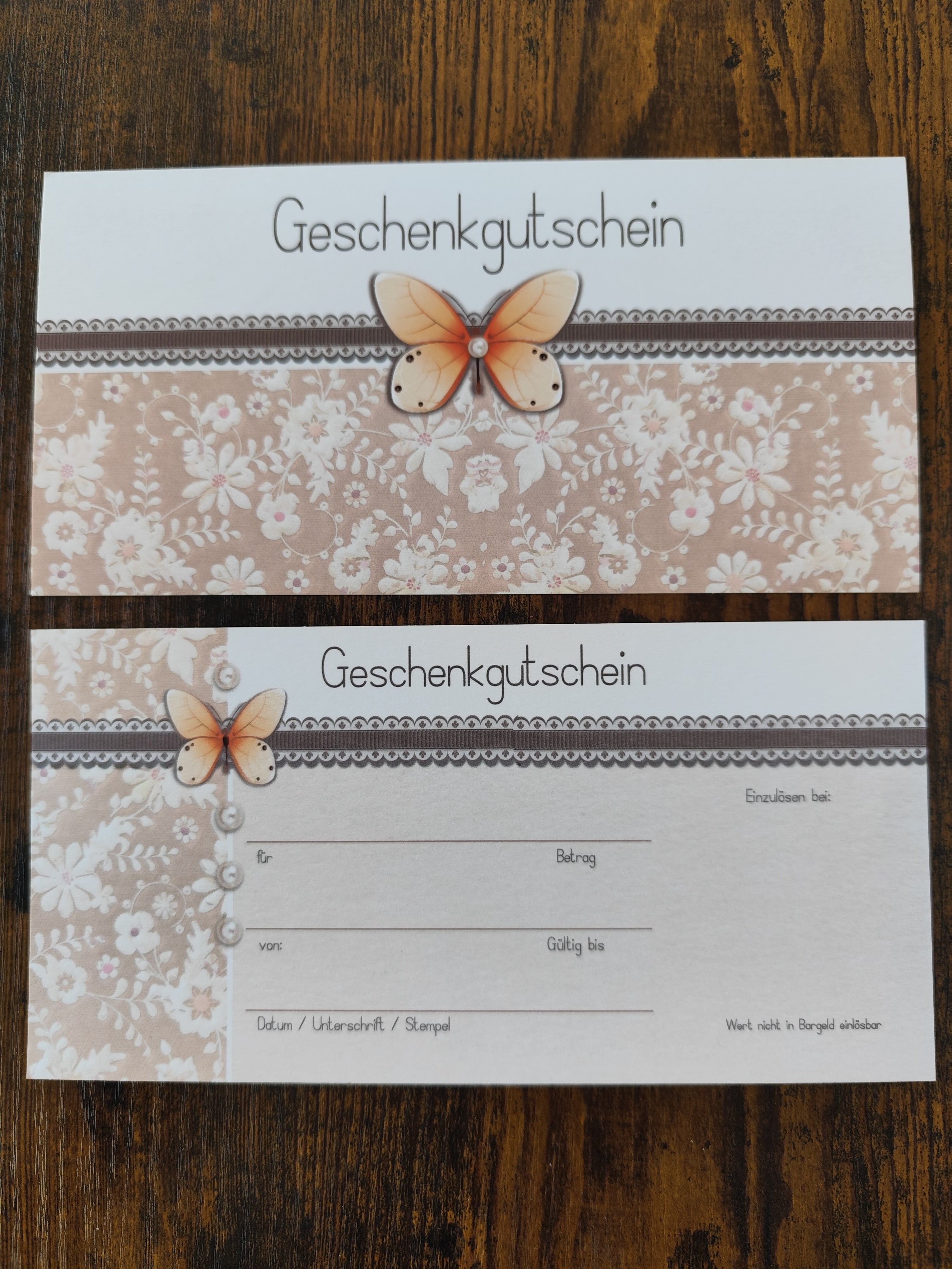 Geschenkgutschein-Karte – Für jeden Anlass | Schmetterling