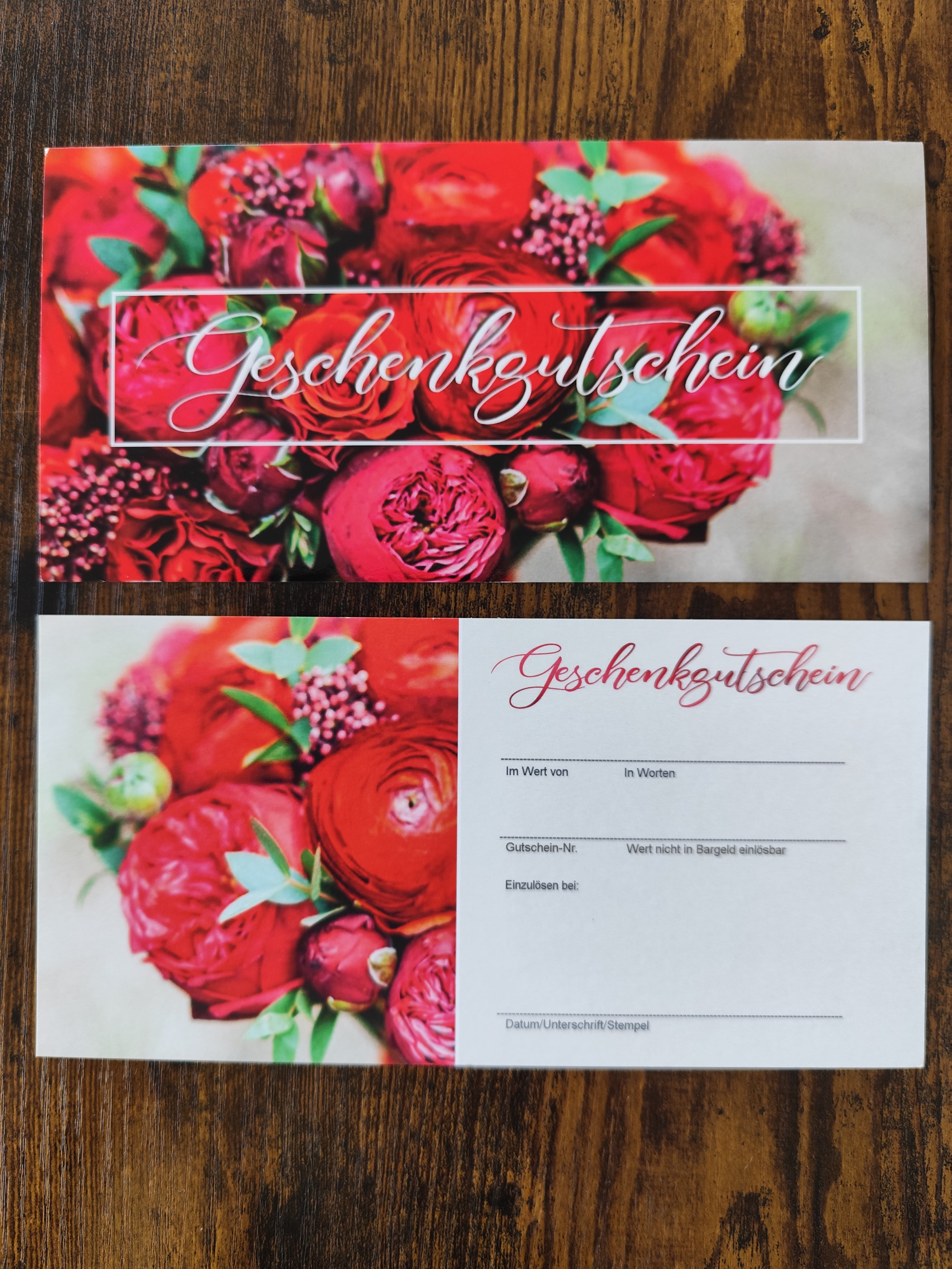Geschenkgutschein-Karte – Für jeden Anlass | Blumen Motiv