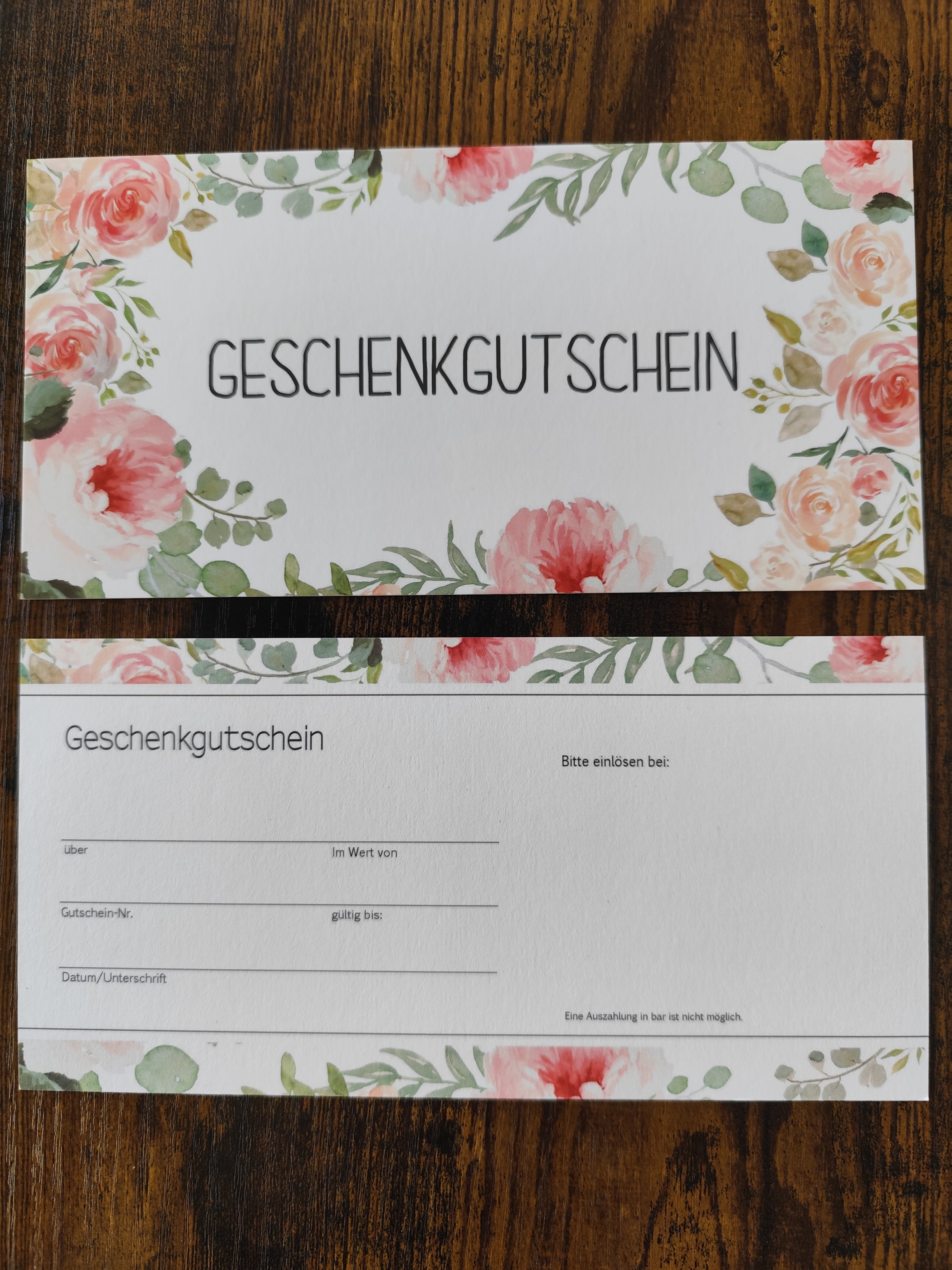 Geschenkgutschein-Karte – Für jeden Anlass | Blumen Motiv