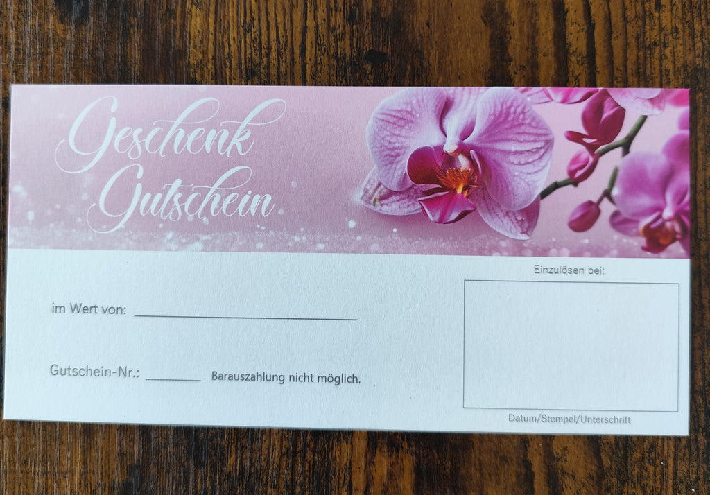 Geschenkgutschein-Karte – Für jeden Anlass | Orchidee