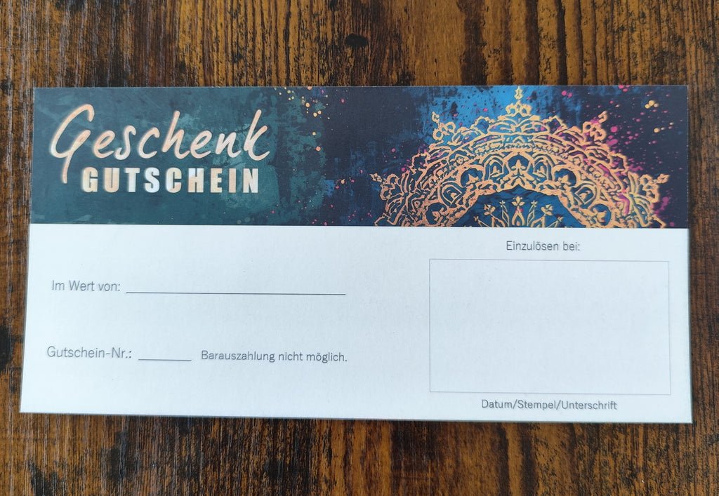Geschenkgutschein-Karte – Für jeden Anlass | Mandala Motiv